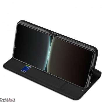 Dux Ducis Skin Pro dirbtinės odos dėklas - juodas (Sony Xperia 5 IV) Dux Ducis Skin Pro dirbtinės odos dėklas - juodas (Sony Xperia 5 IV)